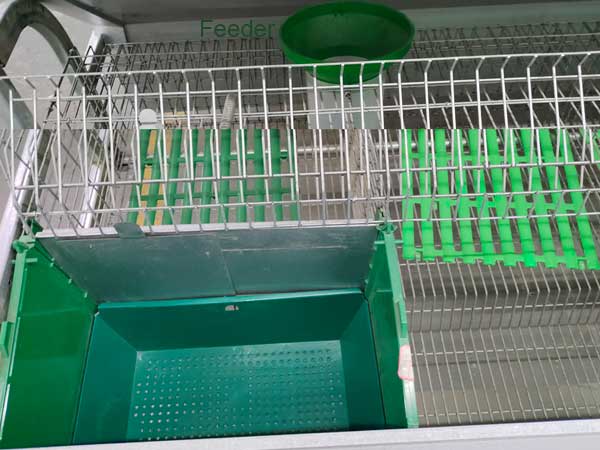 Commercial Rabbit Cage Nesting Box and Feeder
